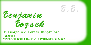 benjamin bozsek business card